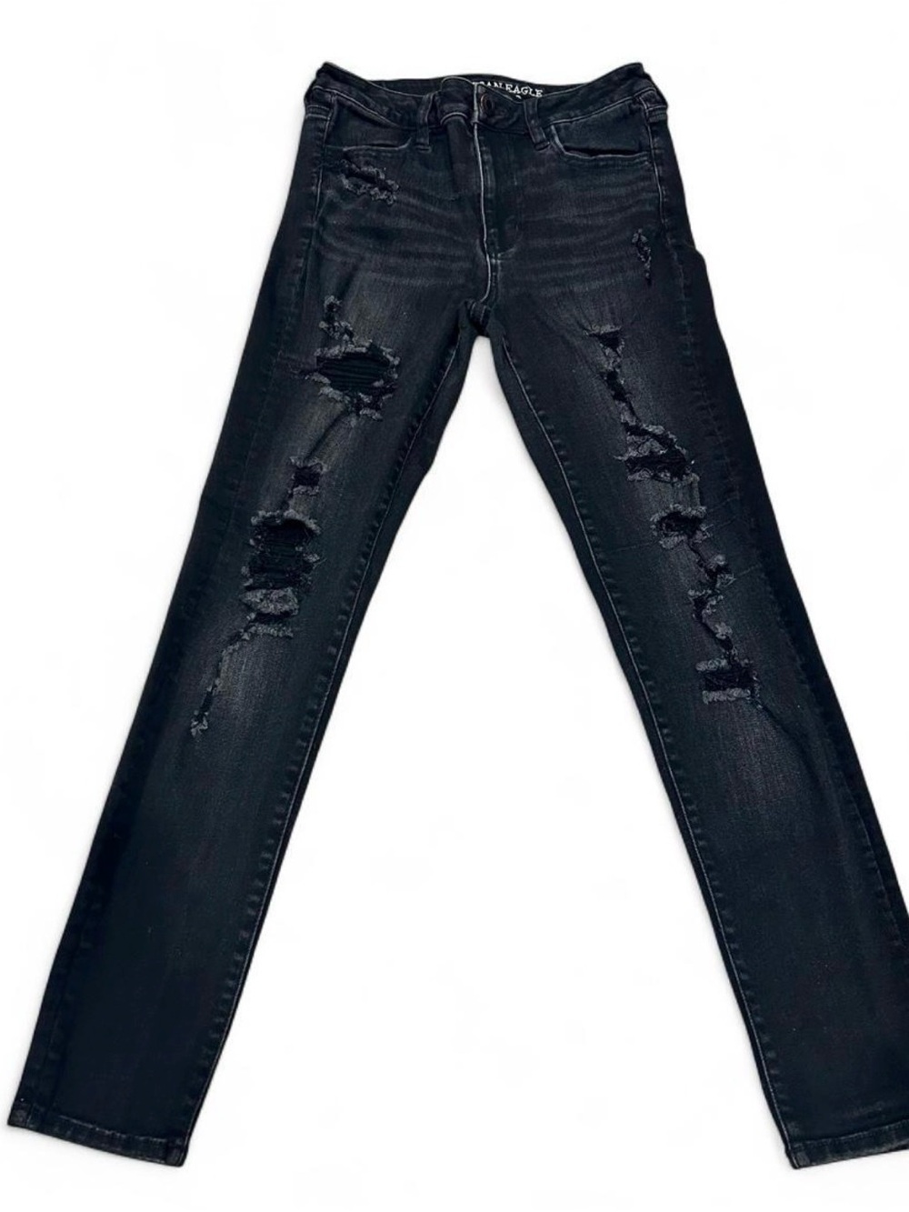 American Eagle Outfitters Distressed Black Skinny Jeans